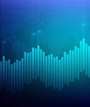Stock graph market. Finance chart. Growth business blue vector background. Bond data online bank.